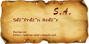 Sáfrán Azár névjegykártya